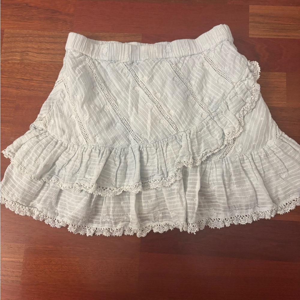 LoveShackFancy light blue mini skirt